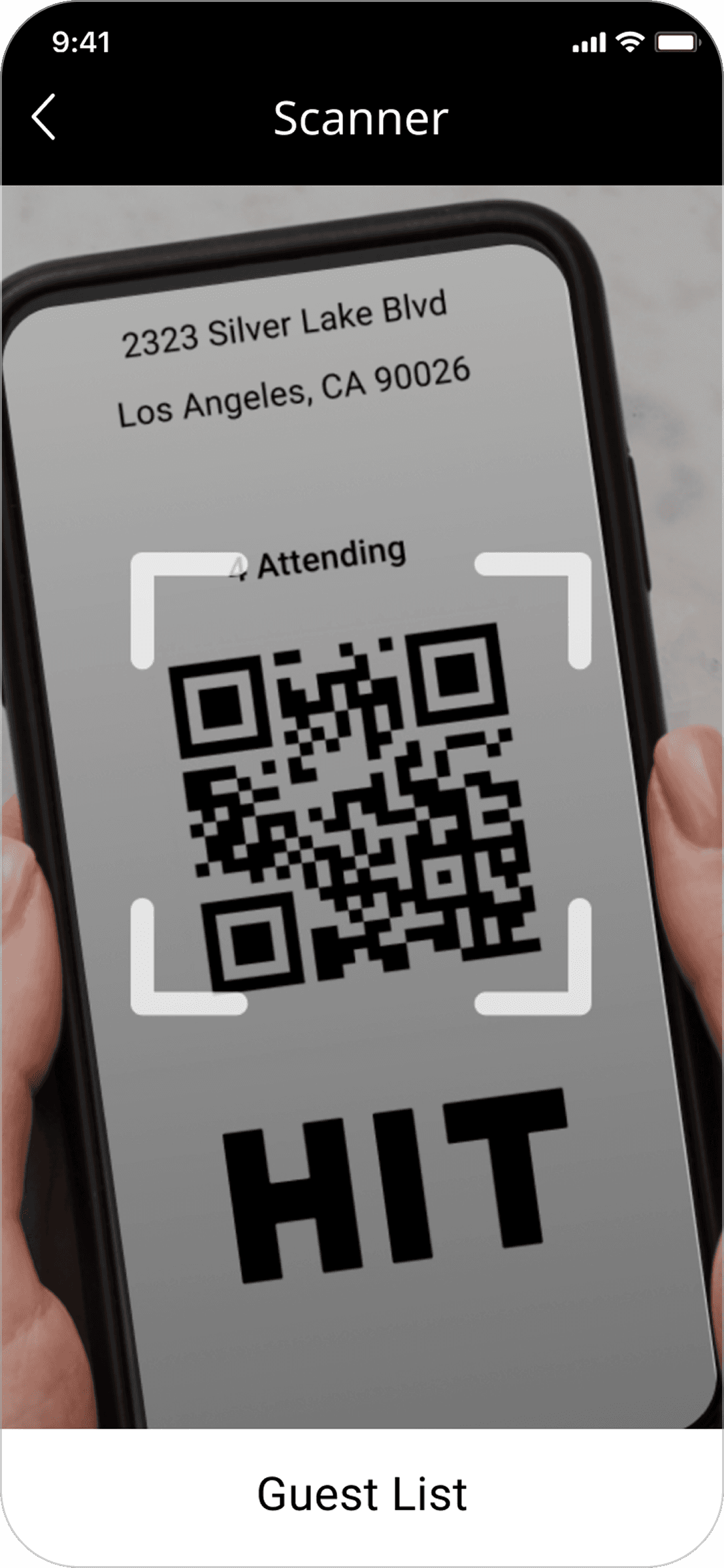 Scan a ticket's QR code at the door